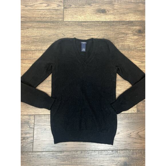 Magaschoni 100% Cashmere V-neck Sweater Black Women’s Sz Small Large - Picture 1 of 6
